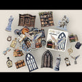 CoraCreaCrafts Academia Sticker Tin Box with 35 dark academia vinyl stickers