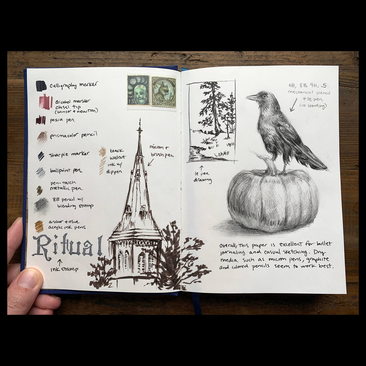 Blank 120 gsm pages inside The Creeping Moon The Astronomer notebook