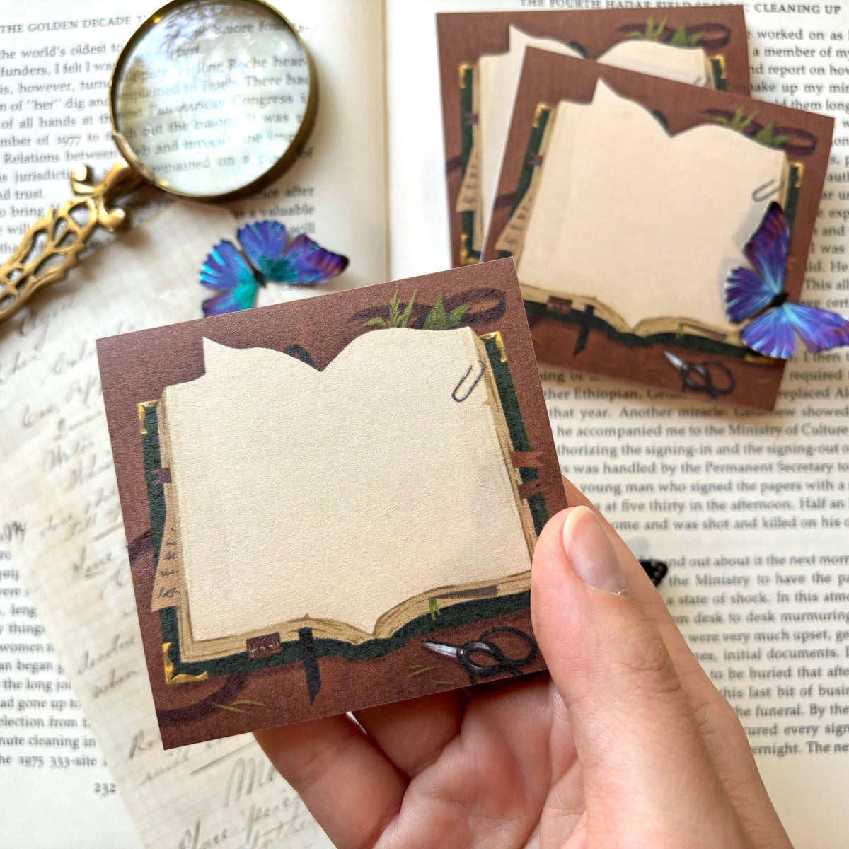 The Creeping Moon Botanist’s Book sticky notes, detail view