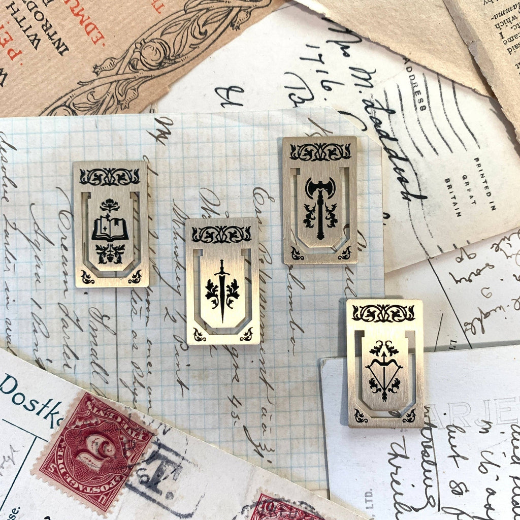 The Creeping Moon brass page markers, set of four