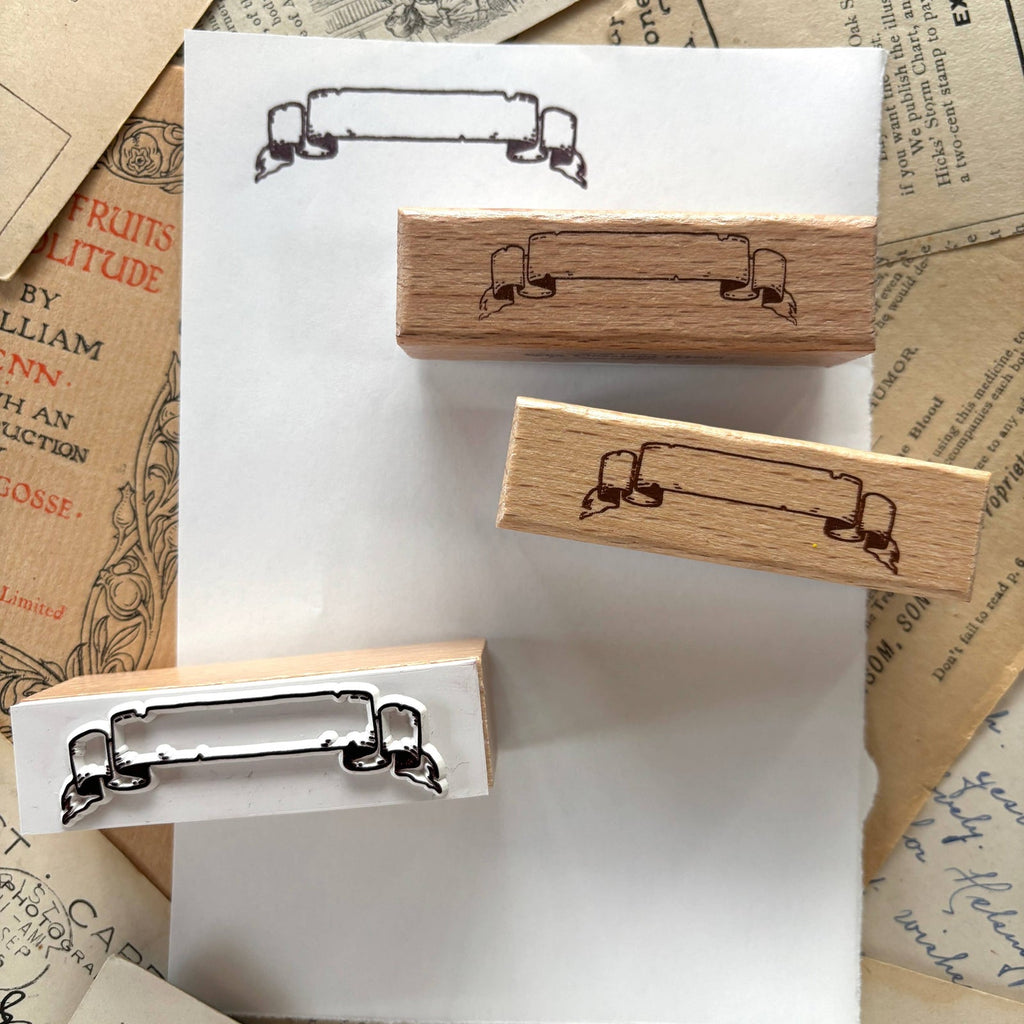 The Creeping Moon Scroll Banner rubber stamp