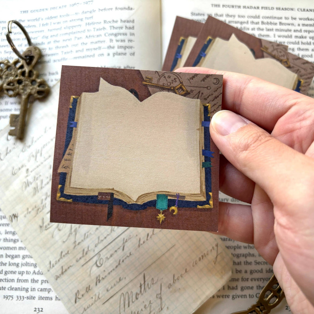 The Creeping Moon Wizard’s Tome sticky notes, detail view