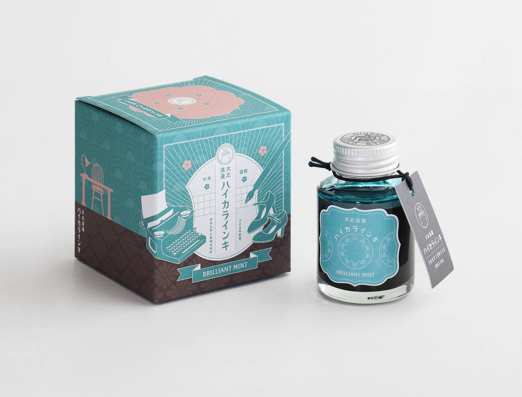 NAKABAYASHI Stationery - Teranishi fountain pen ink, Taisho-Roman Haikara 40ml: Smoky Navy