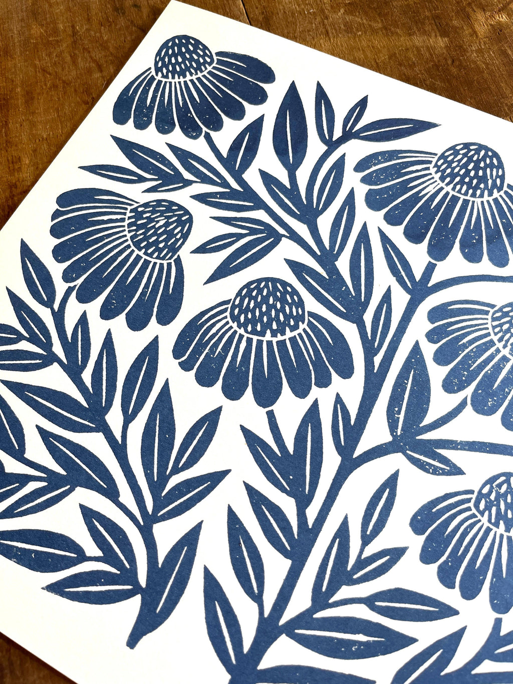Katharine Watson - Garden Series: Navy Echinacea Risograph Print
