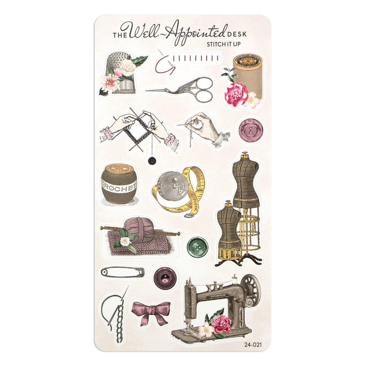 The Well-Appointed Desk - Stitch It Up Sewing & Knitting Sticker Sheet (24-021)