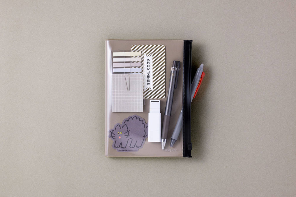 MARK'S EDiT B6 Grid Notebook with Zipper Pocket — Midnight Black