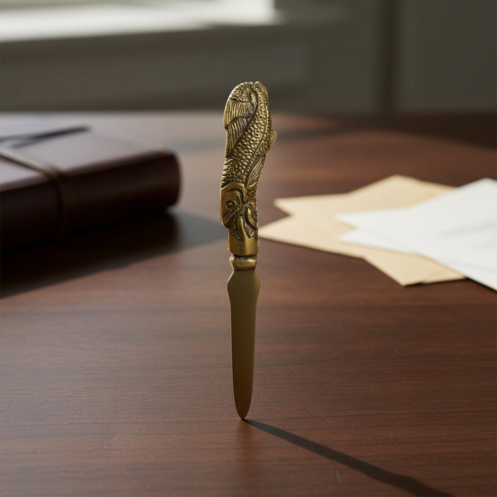 Antiqued Brass Fish Letter Opener