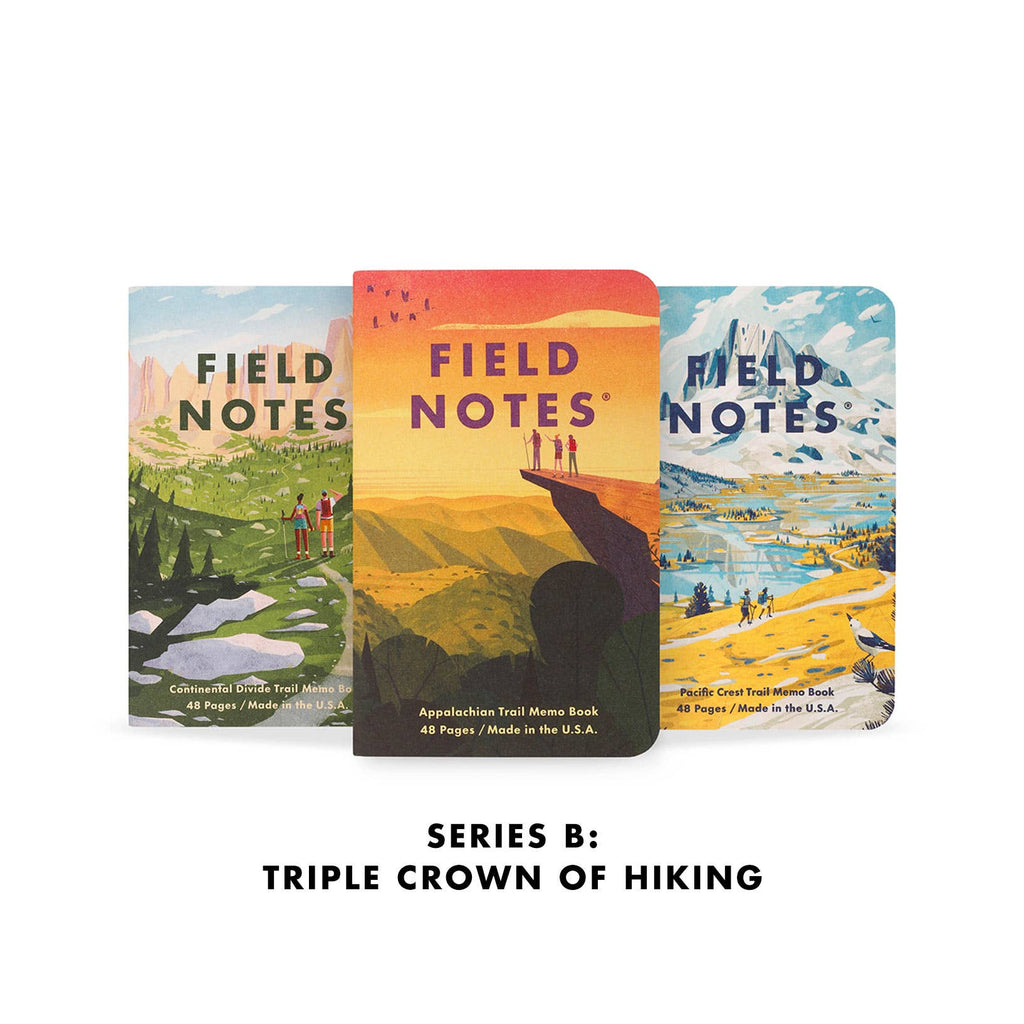 Field Notes Explore America Series B three-pack with Appalachian Trail, Continental Divide Trail, and Pacific Crest Trail covers