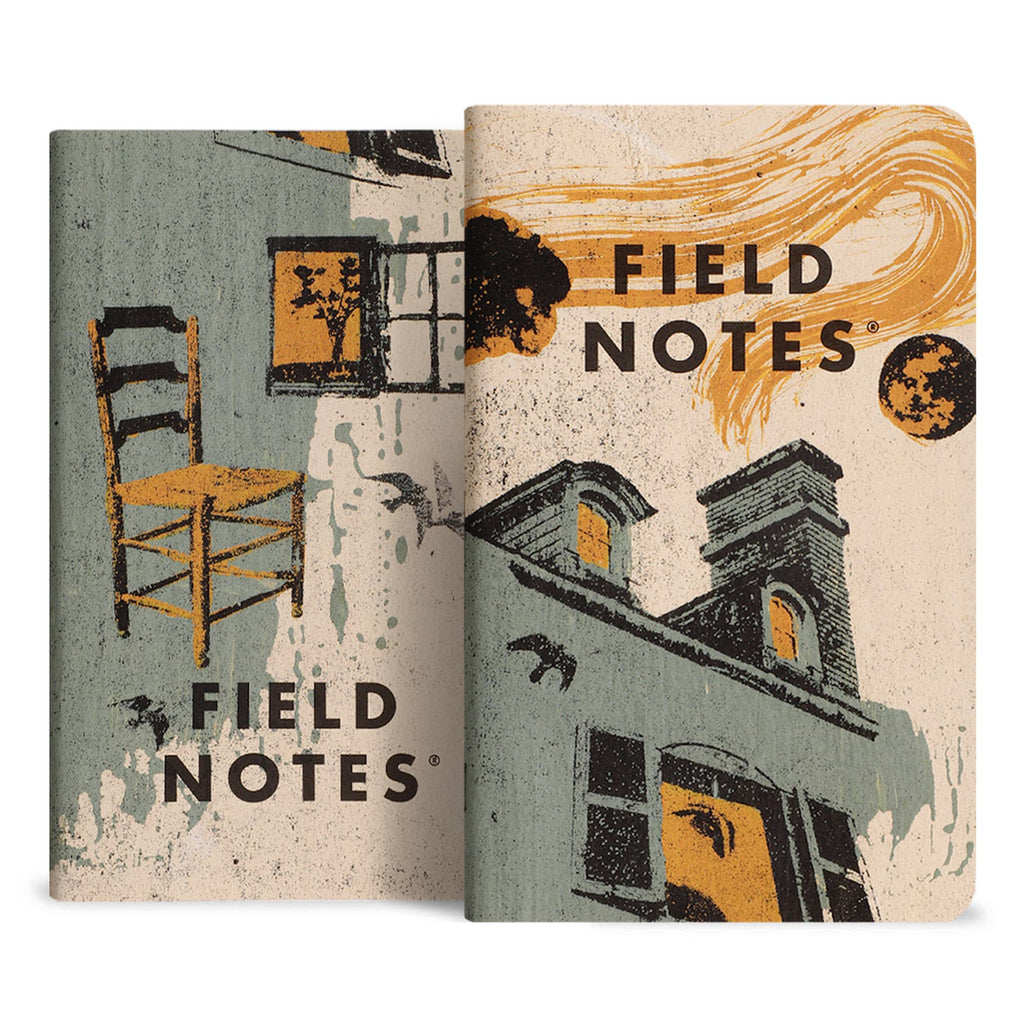 Field Notes Hunter’s Moon ruled journal and blank sketchbook with Laura Weiler’s illustrated covers