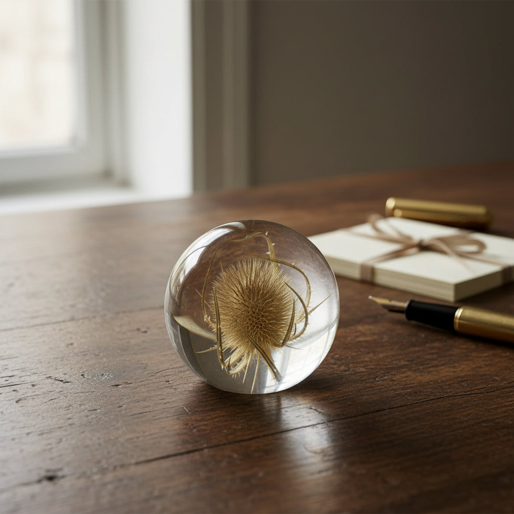 Hafod Grange Teasel Botanical Paperweight