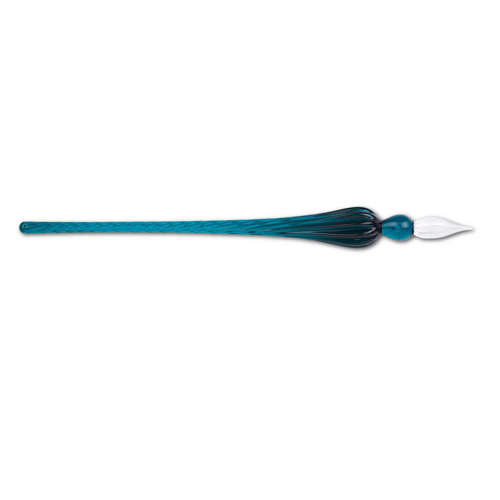 J. Herbin Aqua hand-blown glass dip pen with spiral glass tip