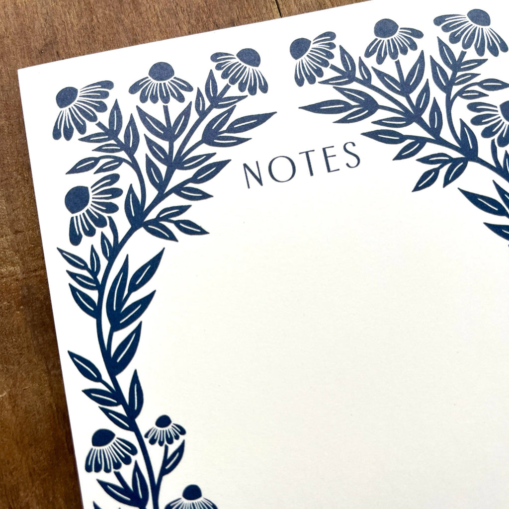 Front view of Katharine Watson Navy Echinacea market pad