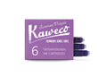 Open box of six Kaweco Summer Purple fountain pen ink cartridges
