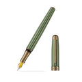 Laban Antique II green and antique gold fountain pen with fine nib