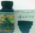 Noodler's Massachusetts 54th fountain pen ink bottle and writing sample