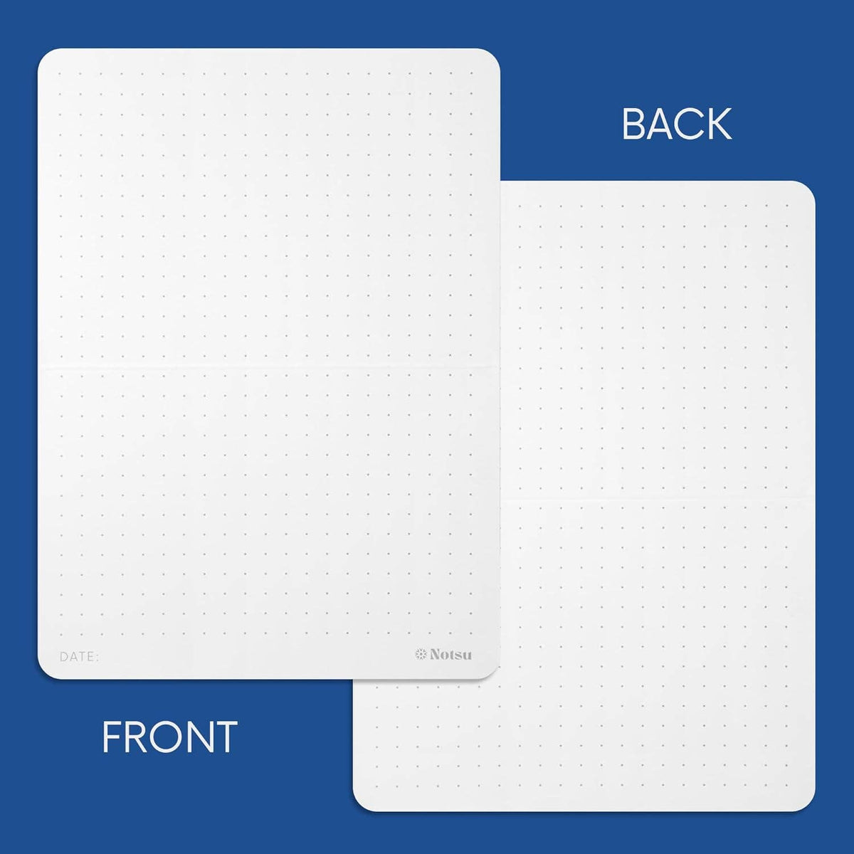 Notsu 5 × 7 dot grid index cards shown for handwritten notes