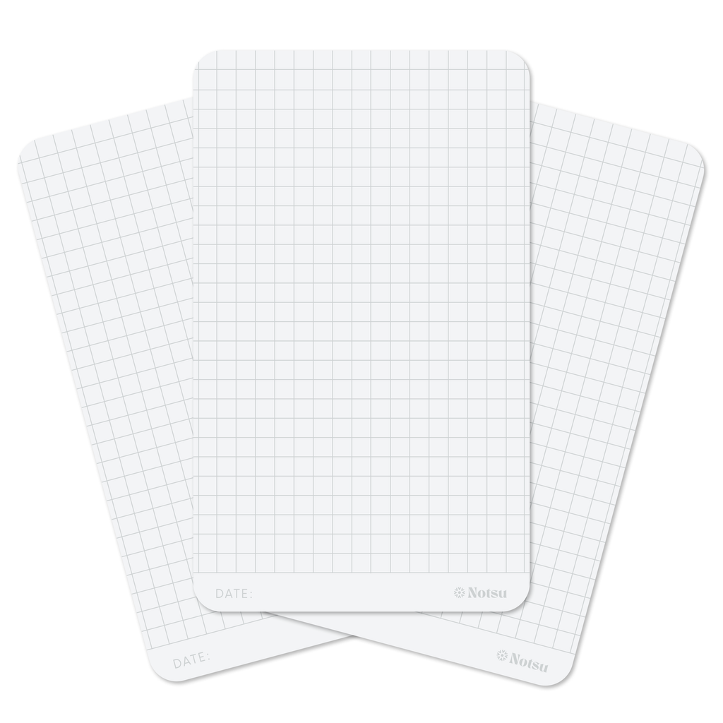 Notsu 3 × 5 graph grid index card showing square grid layout