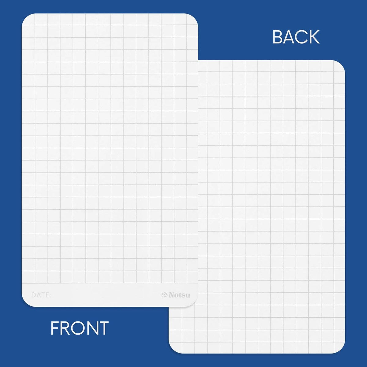 Notsu graph grid index cards arranged for notes and diagrams