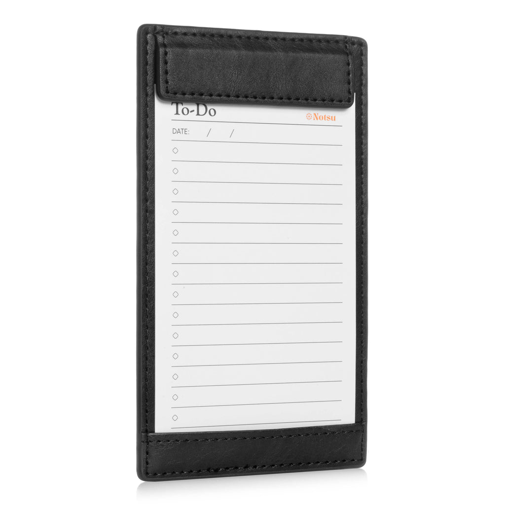Notsu black vegan leather note card holder