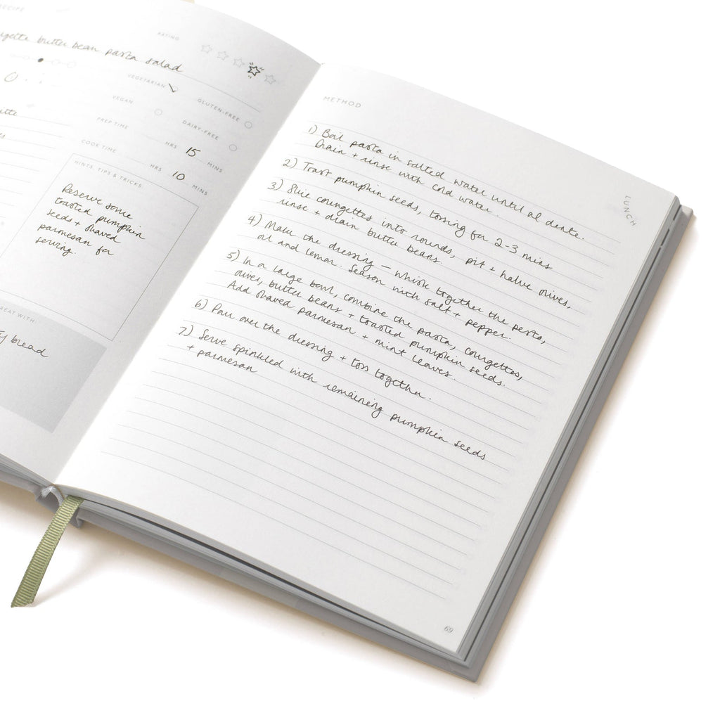 Papier Ceramic recipe journal, hardcover detail