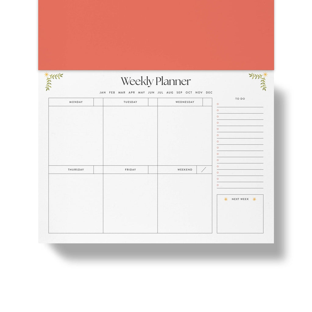 Papier Folklore Birds weekly desk planner, tear-away planning page