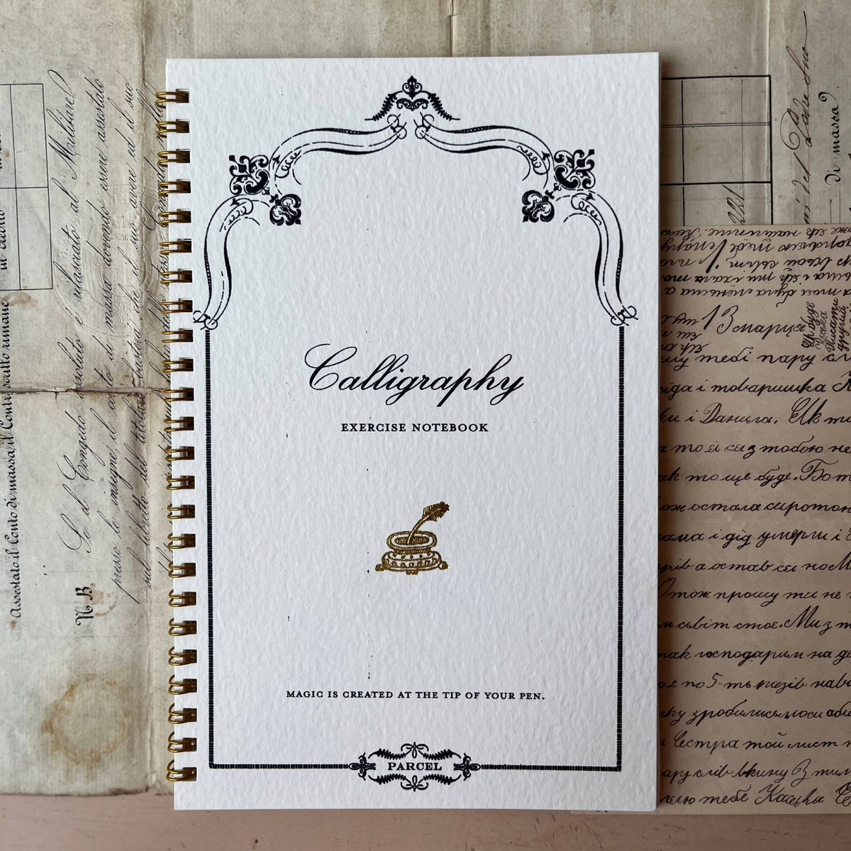 Parcel Calligraphy Notebook, 8.5 x 5.5 inches with 30 natural sheets