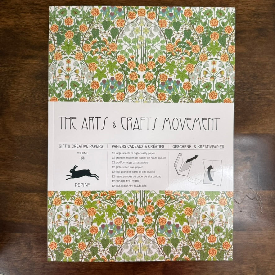 PEPIN Arts & Crafts Movement Gift & Creative Paper Book front cover with orange roses and green foliage
