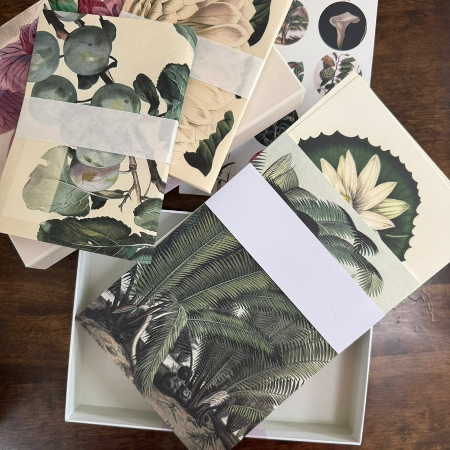 Assorted botanical papers, envelopes, cards, and stickers from the PEPIN Botanical Correspondence Set