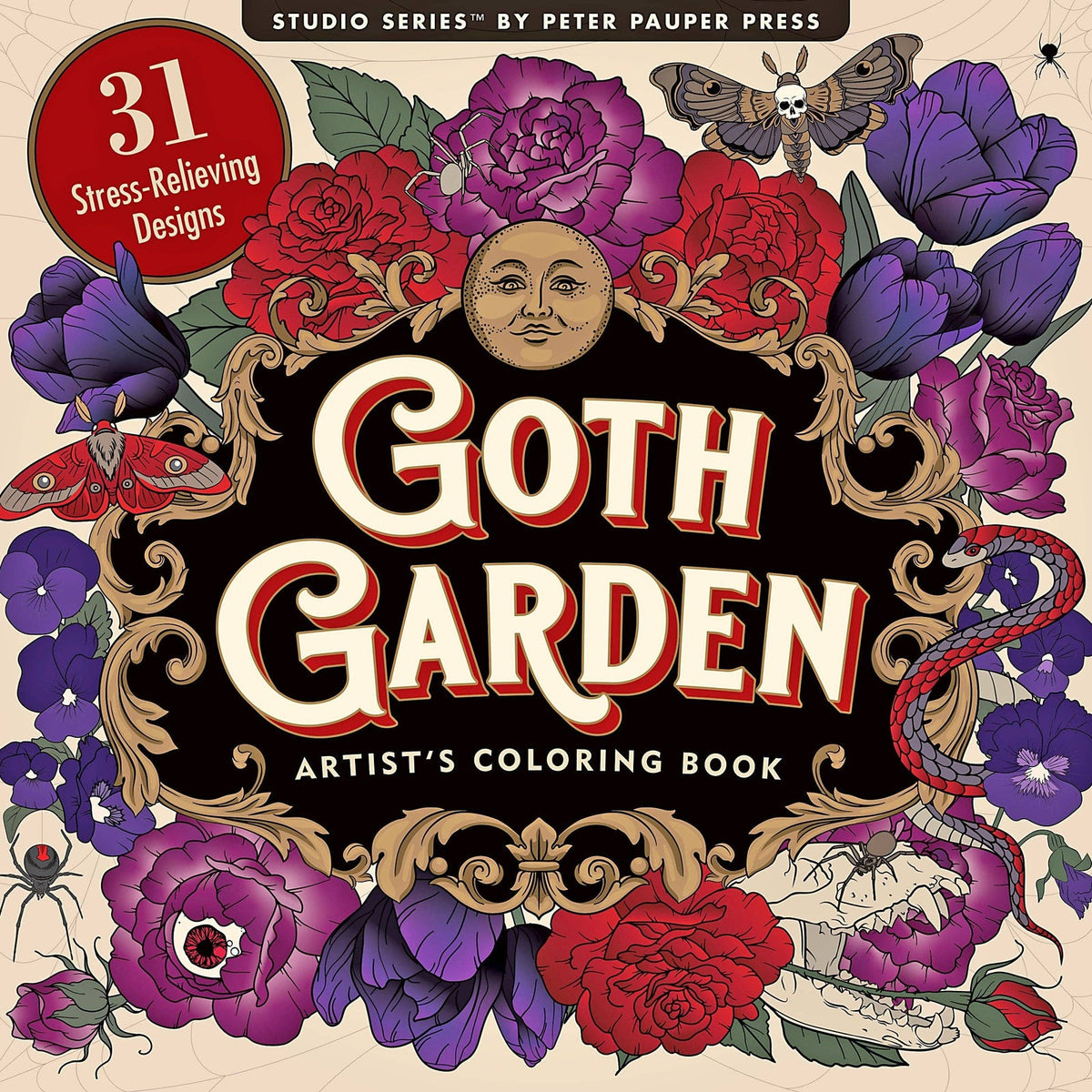 Peter Pauper Press Goth Garden adult coloring book