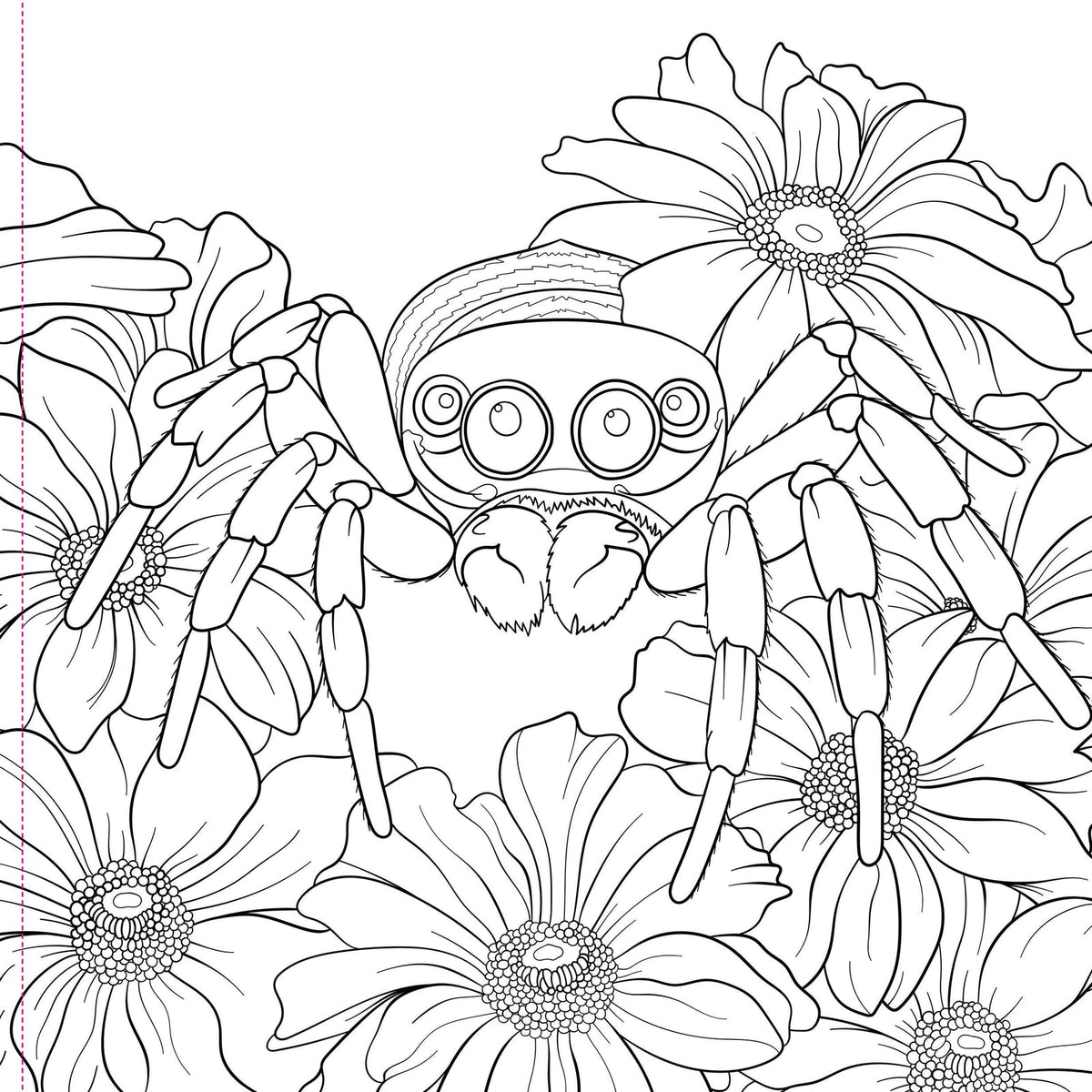 Goth Garden coloring book, interior Gothic botanical design