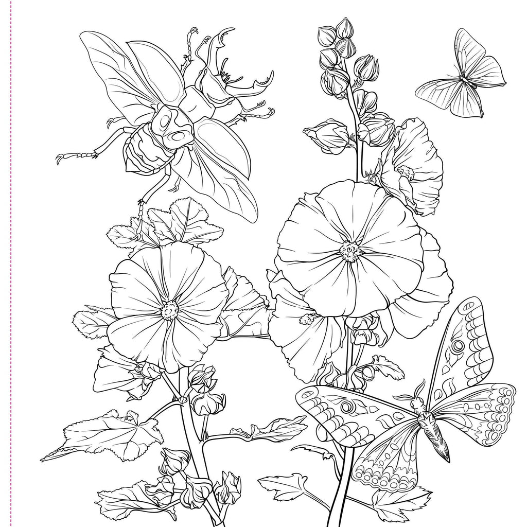 Goth Garden coloring book, perforated art page detail