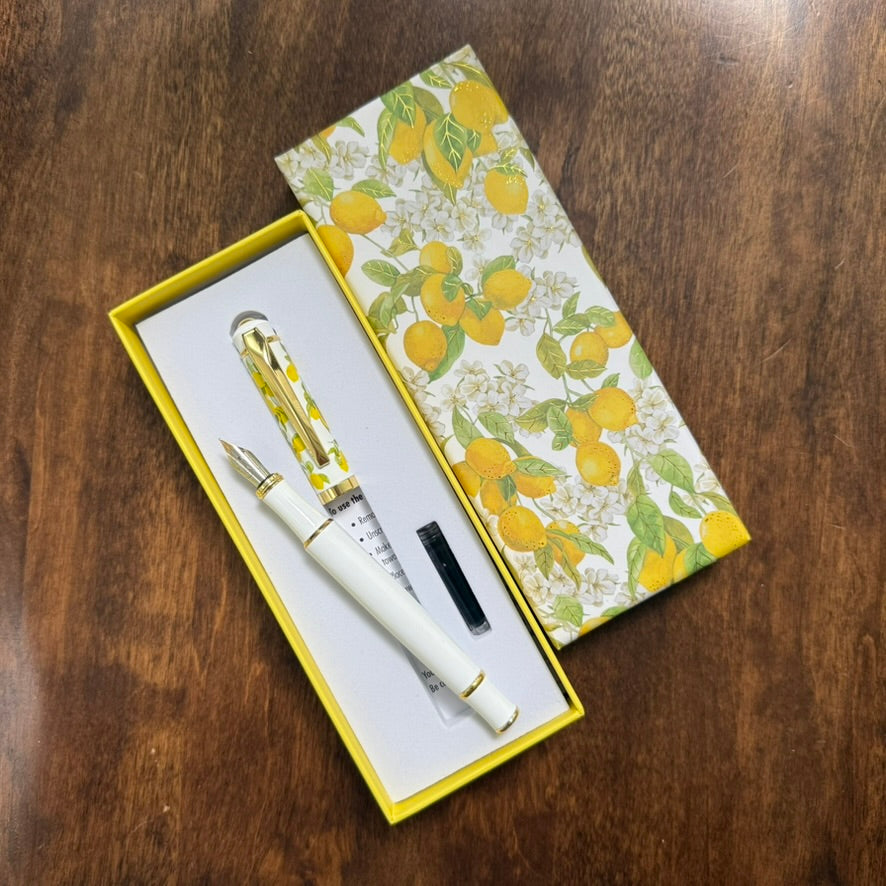 Detail view of the Peter Pauper Press Amalfi Lemons Fountain Pen