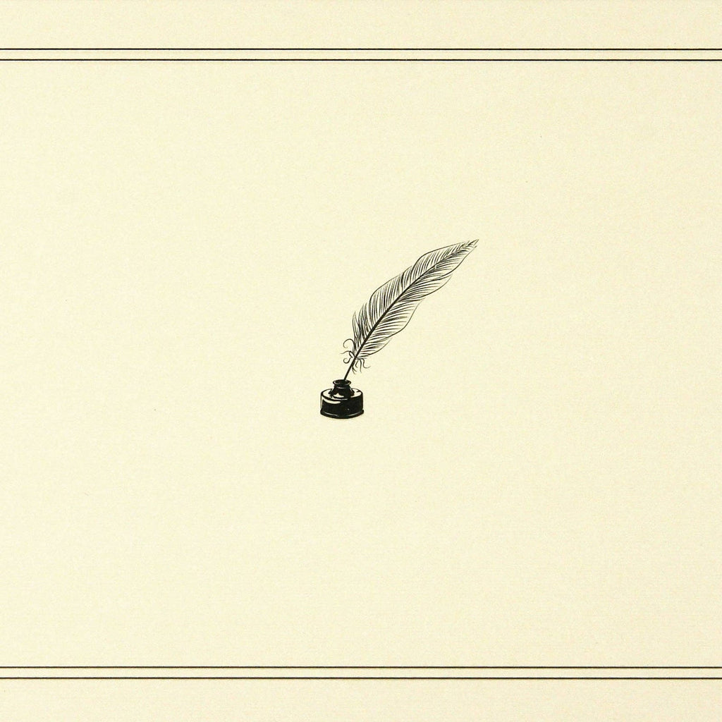 Peter Pauper Press Quill Pen & Ink note card with quill-and-inkwell artwork