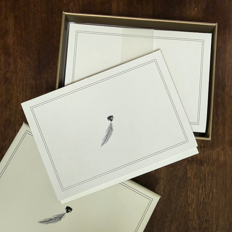 Peter Pauper Press Quill Pen & Ink Note Cards boxed correspondence set