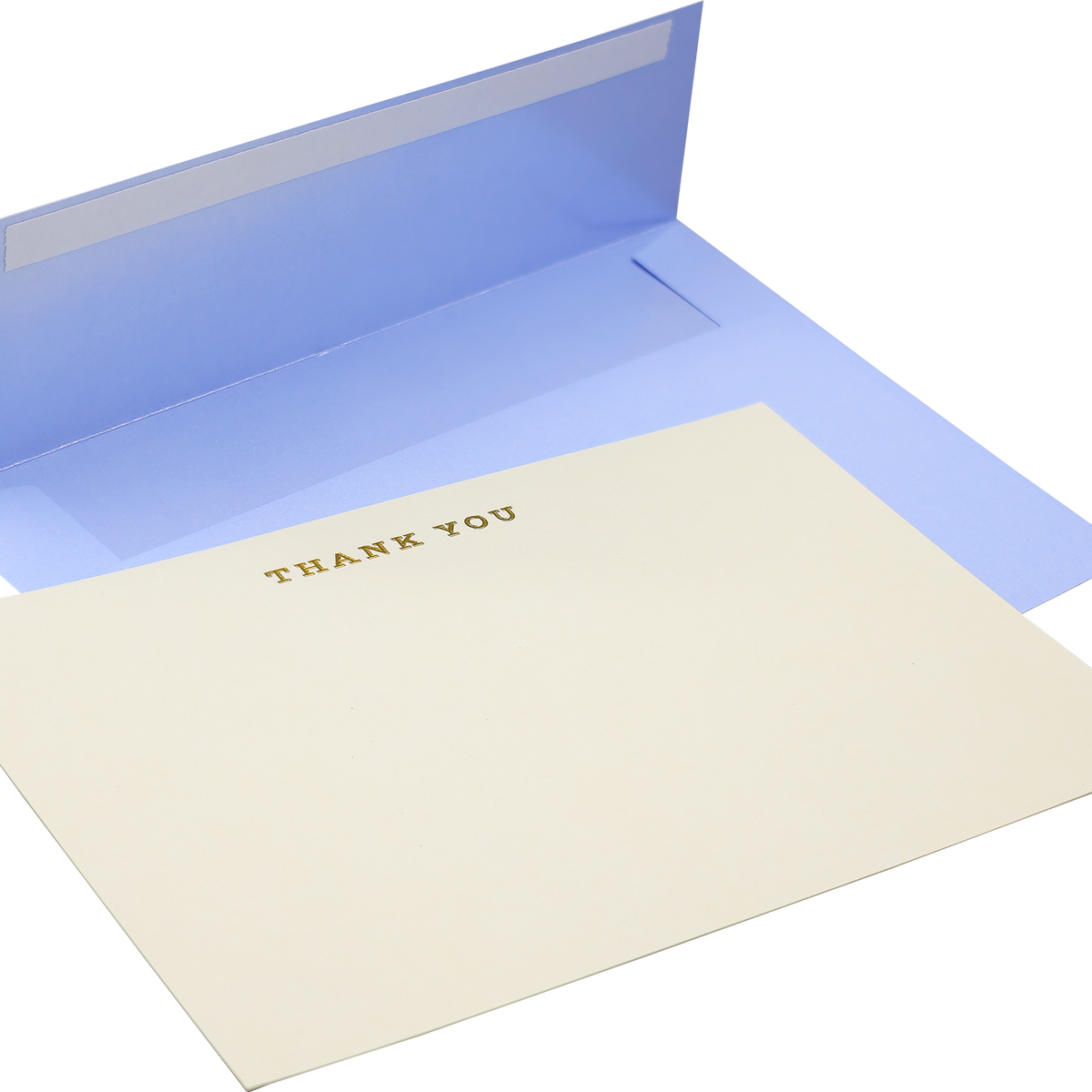 Gold-foil Thank You correspondence card detail