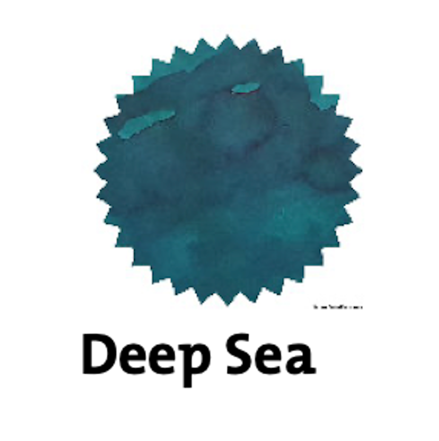 Robert Oster Deep Sea fountain pen ink swatch showing color and shading
