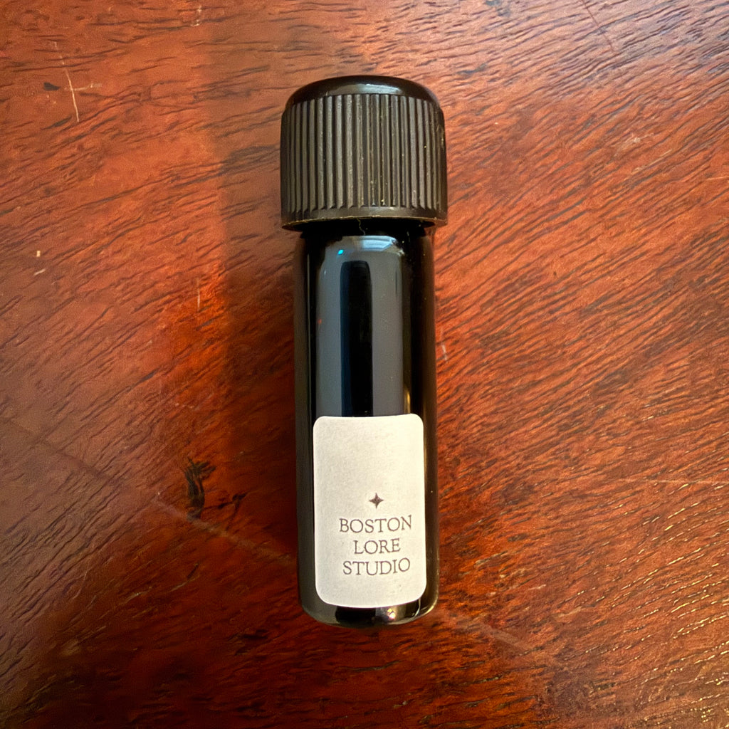 Reverse view of Robert Oster Fire & Ice Archive Bottle with Boston Lore Studio label