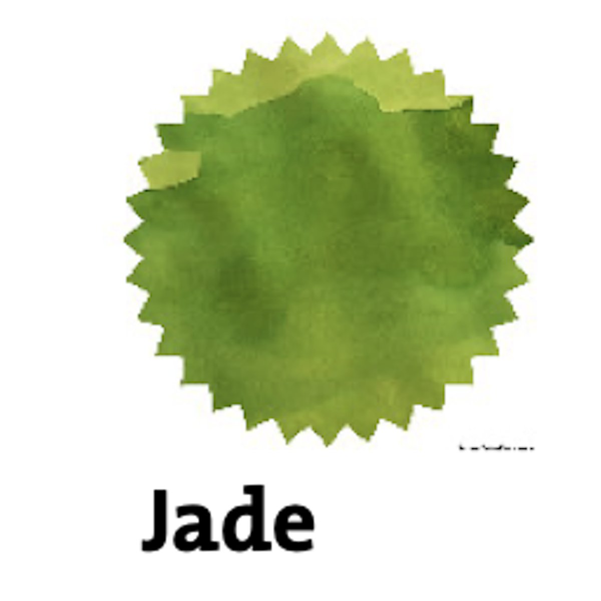 Robert Oster Jade fountain pen ink swatch showing bright yellow-green color and shading