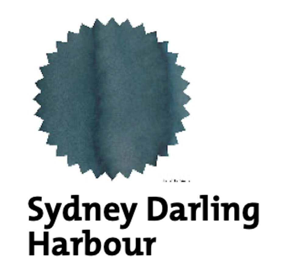 Robert Oster Sydney Darling Harbour fountain pen ink swatch showing color and shading