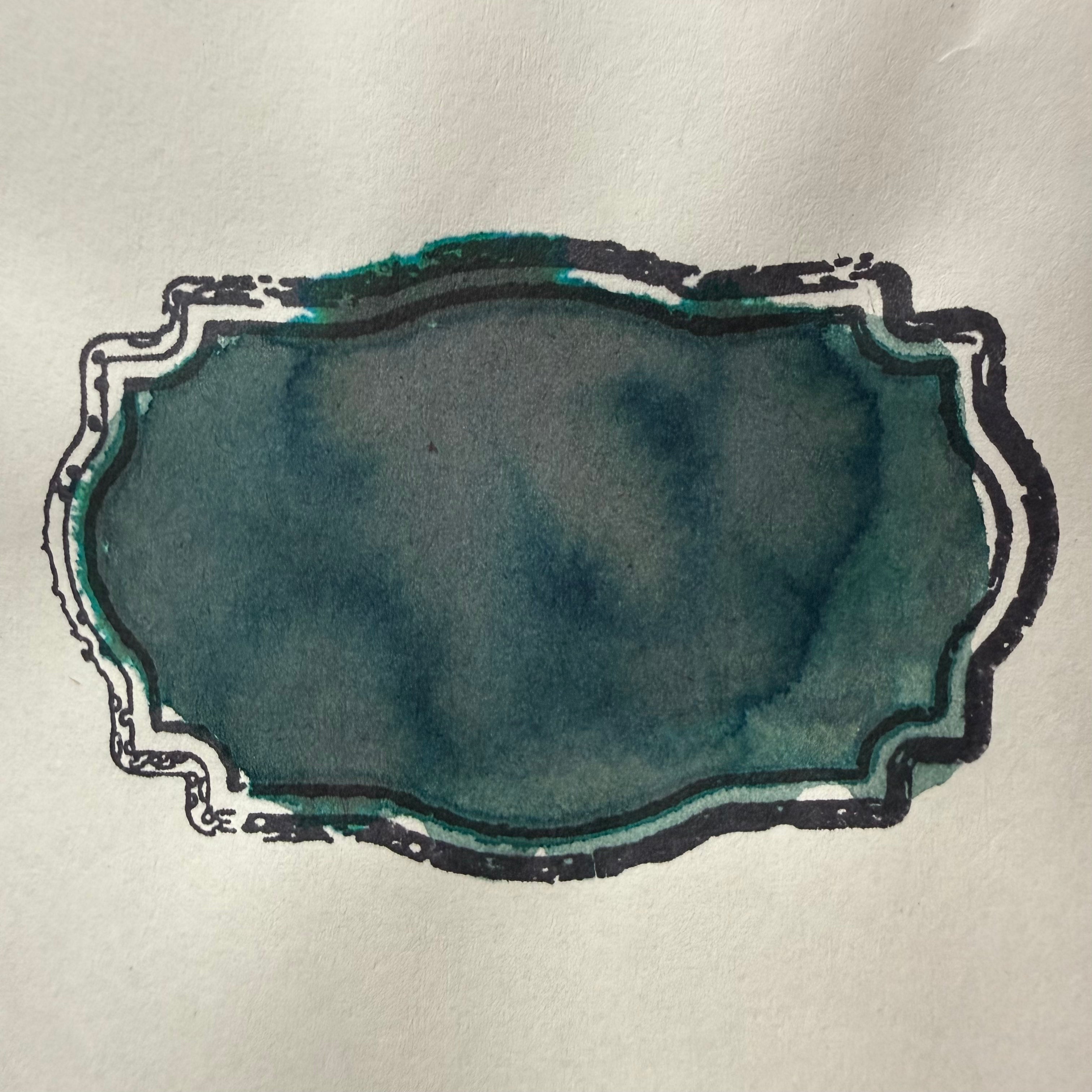 Robert Oster Sydney Darling Harbour fountain pen ink swatch showing muted green color and shading