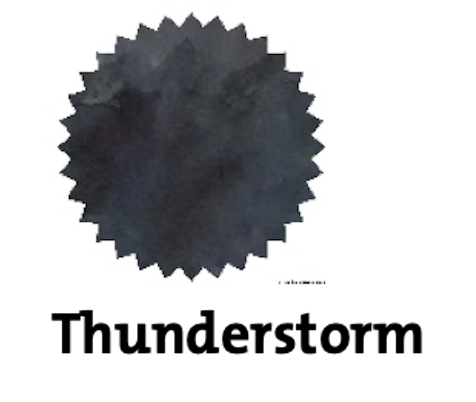 Robert Oster Thunderstorm fountain pen ink swatch showing color and shading