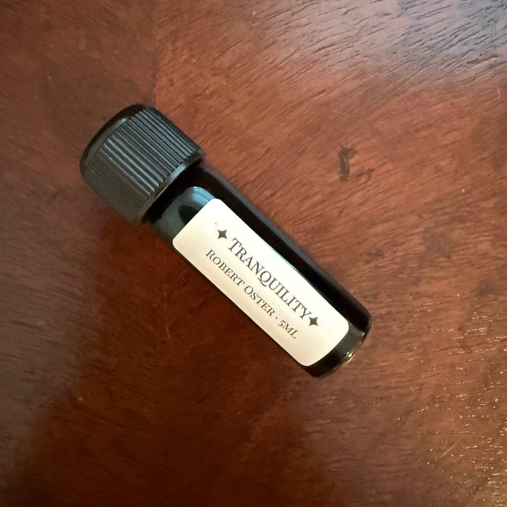 Robert Oster Tranquility fountain pen ink in 5 mL Boston Lore Archive Bottle