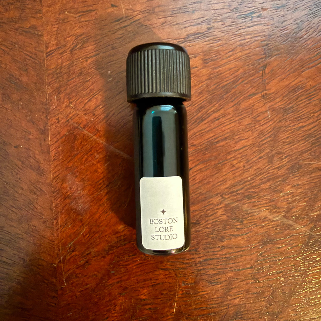 Reverse view of Robert Oster Tranquility Archive Bottle with Boston Lore Studio label