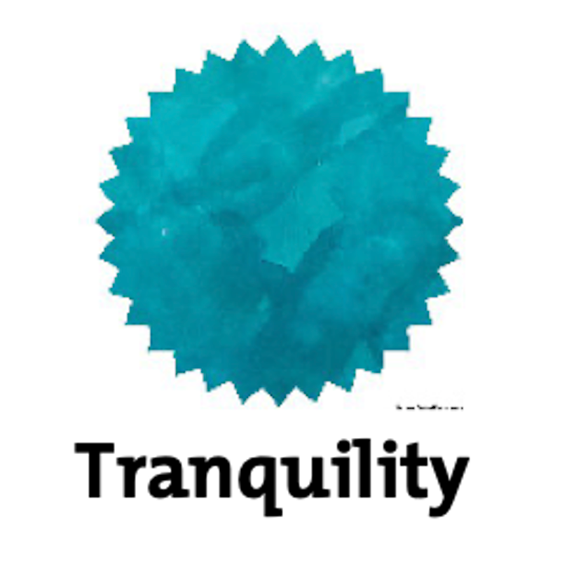 Robert Oster Tranquility fountain pen ink swatch showing color and shading