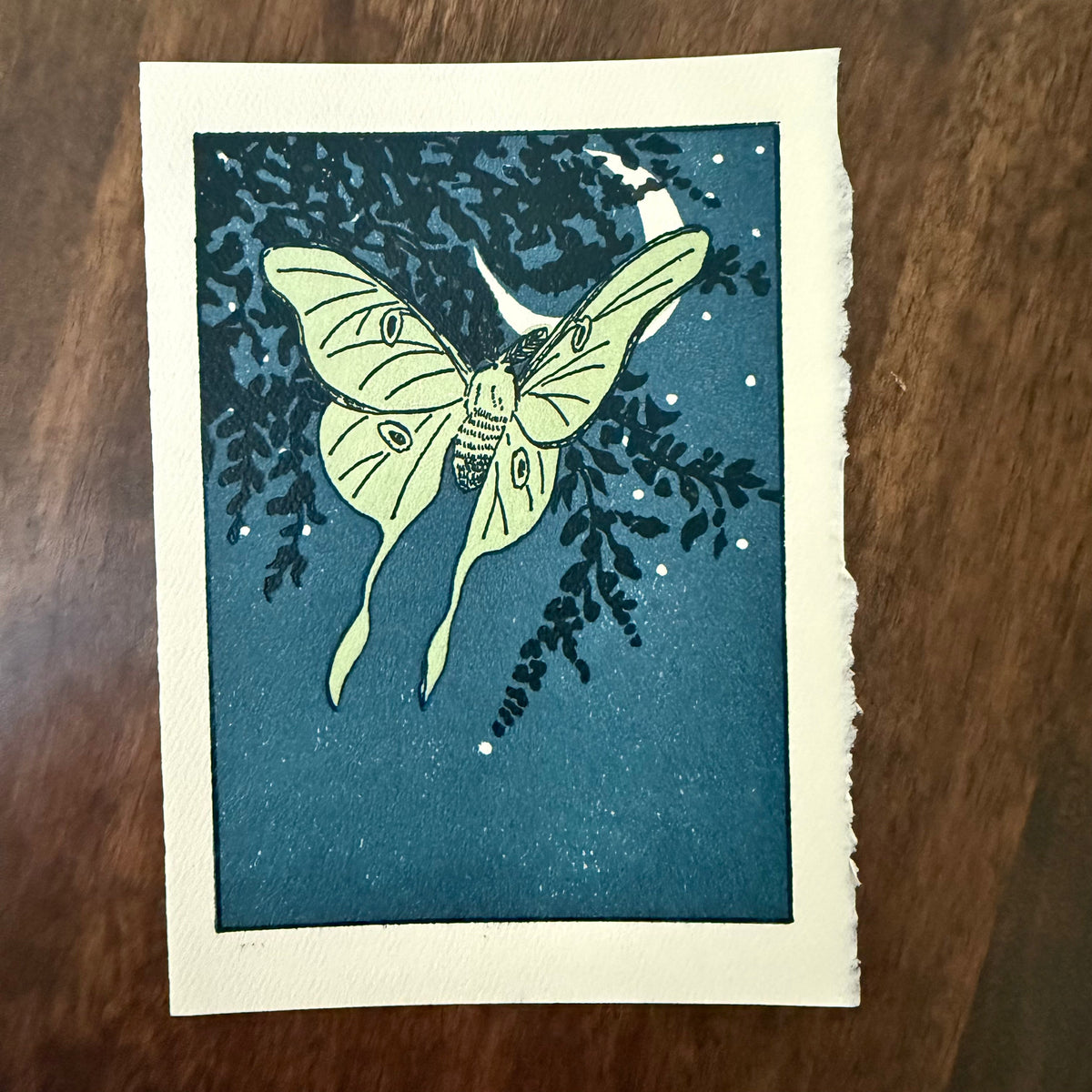 Saturn Press Luna letterpress greeting card