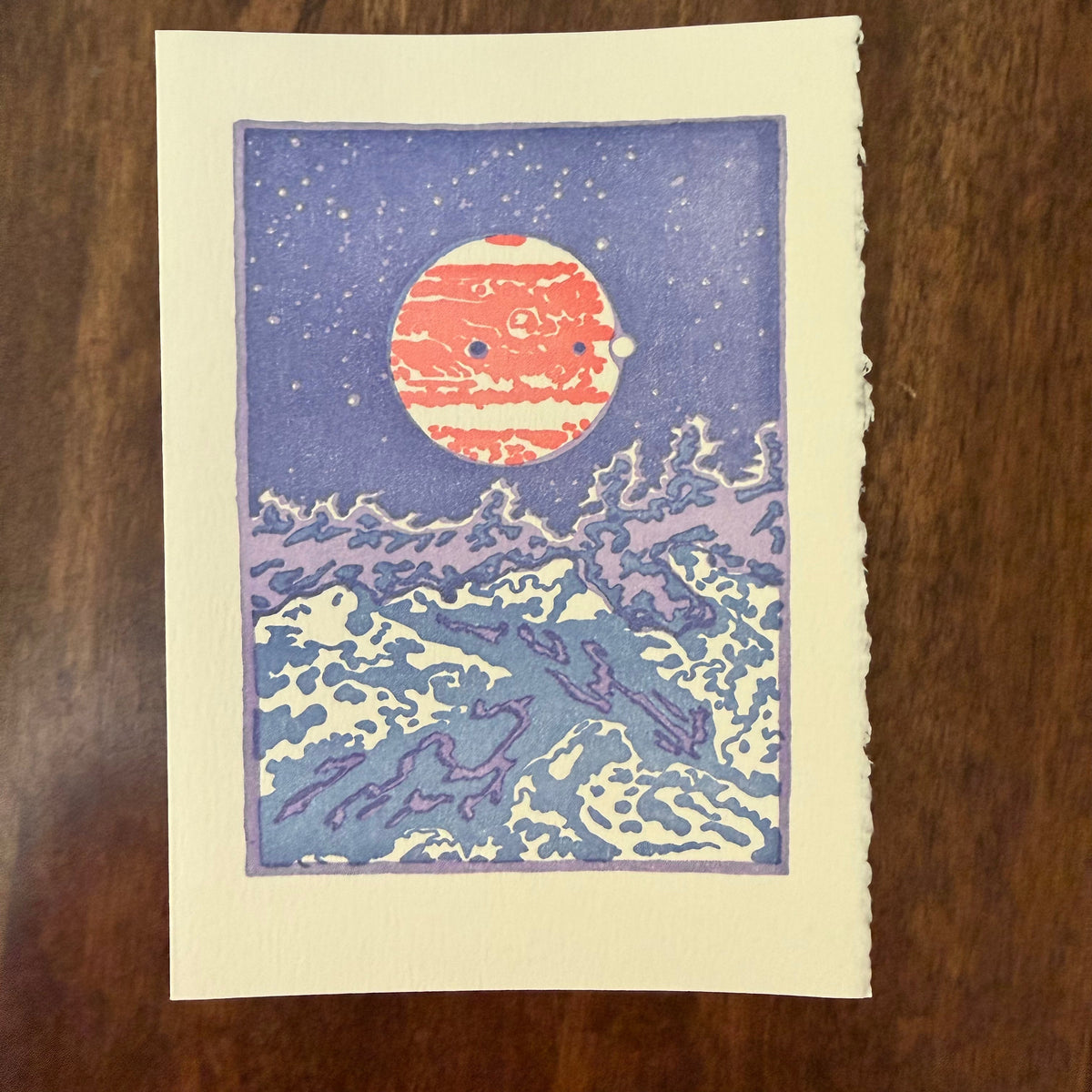 Saturn Press Moons of Jupiter letterpress greeting card