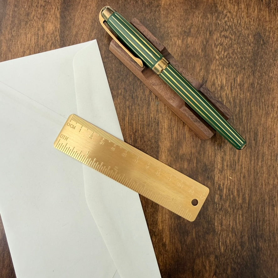 Small Solid Brass Ruler — 12 cm