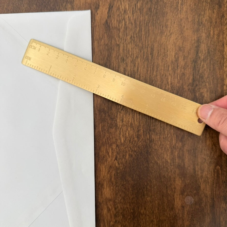 Solid Brass Ruler — 18 cm / 7 in