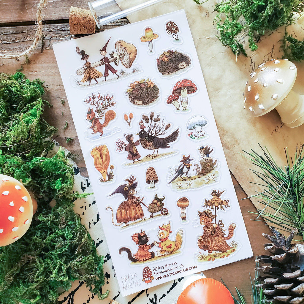 Alternate view of the STICKII Autumn Woodland Whimsy sticker sheet