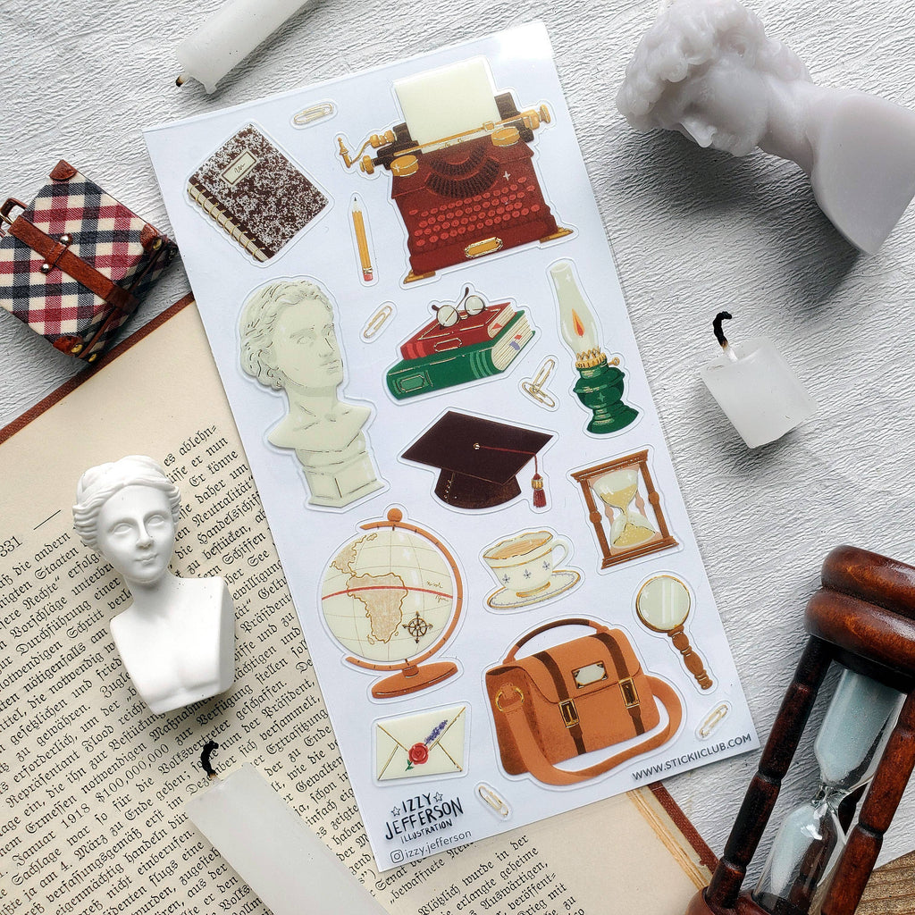 Alternate view of the STICKII Classic Academia sticker sheet